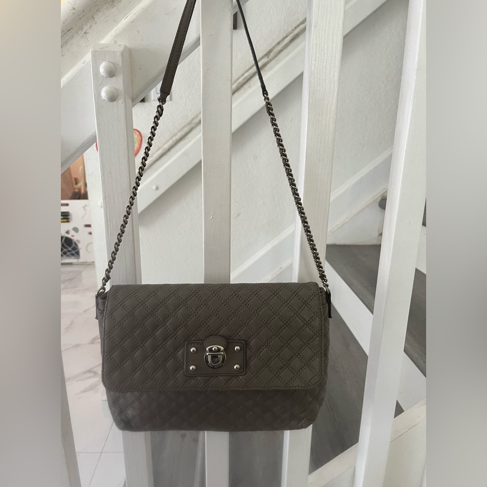 Marc Jacobs Black Quilted Flap Silver Chain Single Shoulder